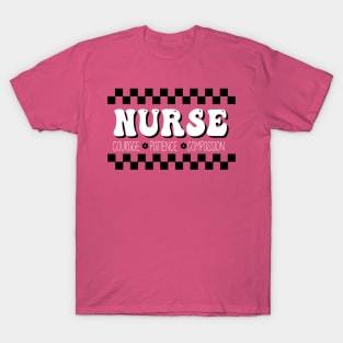 Checkered Nursing Design T-Shirt